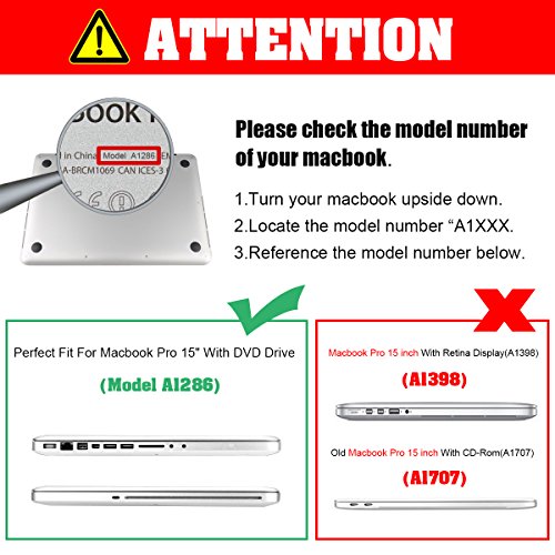 BSL MacBook Cover  MacBook Schutzh  lle  MacBook Pro 15 Zoll H  lle A1286  Soft-Touch Kunststoff Hartschale Schutzh  lle f  r Apple MacBook Pro Laptop