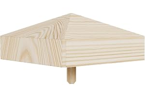 QLS staketstolpe keps 9 x 9 cm av trä, pyramidform för träbalkar, stolpar, naturliga delar (1)