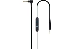SPARKED Replacement Headphone Cable Audio Lead Wire for Bose QC25 Quiet Comfort 25 Headphones with Inline Mic & Remote Control QuietComfort Q25 Cord for On Ear for iPhone, Android, Samsung Black, 1.4m