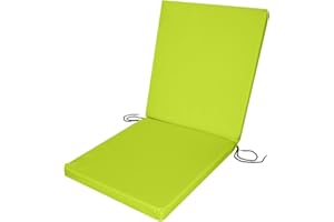 Roseley Water Resistant Low Back Chair Pad Outdoor Garden Patio Seat High-Density Foam With Removable Washable Cover Seating Cushion (Lime Green)