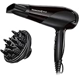 Remington Asciugacapelli 2200W - Leggero e Potente - Funzione Ionica per risultati ottimi, 3 livelli di riscaldamento, 2 live