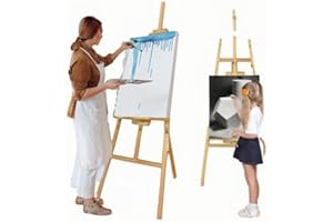 BALLSHOP Chevalet en bois 150CM, Support de Tableau en Bois Massif, Chevalet Peinture en bois Grand Pliable et Réglable en Hauteur, Ddapté pour l'art, Peinture et les Mariages, pour Enfants et Adultes