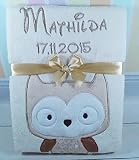 Babydecke mit Namen und Datum bestickt Schmusedecke Geschenk Taufe Geburt - 5