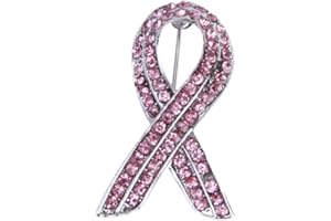 MNIXY Rosa Cristallo Strass Consapevolezza Del Cancro Al Seno Pin Nastro Spilla
