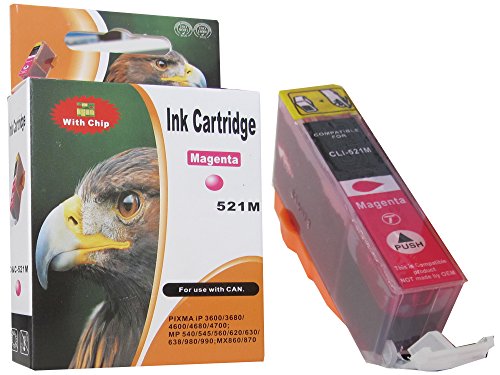 Druckerpatrone CANON CLI521M Canon Pixma IP3600 IP4600 ip4700 MP540 MP540X MP550 MP560 MP620 MP620B MP630 MP640 MP980 MX860 MX870 MP 540 550 560 620 630 640 980 X B KOMPATIBEL Patronen mit Chip einfach einsetzen und losdrucken KOMPATIBEL Patronen mit Chip einfach einsetzen und losdrucken (kompatibel ersetzen Canon CLI-521M) ROT