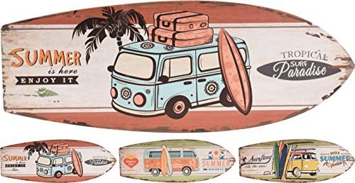 Elyte Retail Wooden Surf Board Summer Beach Holiday Signs - 3 Different and Original Designs- Can Be Used Indoors Or Outdoors - Ideal as Wall Art Decor Picture (Summer Is Here)