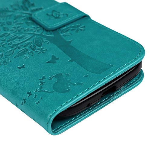 Badalink Hülle für Samsung Grand Neo i9060 Hülle Schutzhülle Bunt Druck PU Leder Flip Wallet Case mit Magnetverschluss Bäume Baum des Lebens Muster Cover Handyhülle Schale - 6