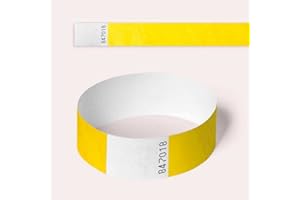 Tyvek Wristbands, 100 Pack by AA Wristbands for Parties, Security, Festivals, Events. Paper Like Wrist Bands (Yellow)
