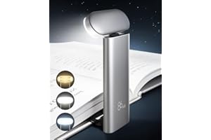86lux Leselampe Buch Klemme,USB Wiederaufladbare Klemmleuchte für Lesen ins Bett mit 7 LED,Lesezeichenlicht mit gebogenem Rand,Ilver White