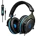 Produktbild [Neueste Version Xbox One Headset, PS4 Headset] SADES R3 Gaming Headset Über Ohr Kopfhörer Gaming mit Xbox One Mic für Multi-Plattform Neue Xbox One PC PS4 mit Lautstärkeregler (Schwarz / Blau)