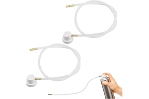 HOTMNTY Buses d'Aérosol avec Tuyau d'Extension, Tuyau Flexible avec Buse de Pulvérisation en Métal, Rallonge pour Bombes Aérosols avec Tige Mâle, Outils de Pulvérisation Réutilisable de Ø4,5mm, 60cm, 2 Pièces