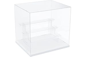 DuvinDD Vitrine Acrylique Transparente 4 Niveaux Petite Vitrine pour Collection Vitrine Figurine pour Pop Vitrine Voiture Miniature Rangement Parfum (Base Blanche, 31 x 23.5 x 28.5 cm)