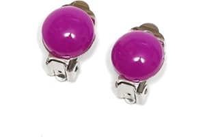 IDIN JEWELLERY Idin Clip-on Earrings - Purple Round Button Clip-on Earrings