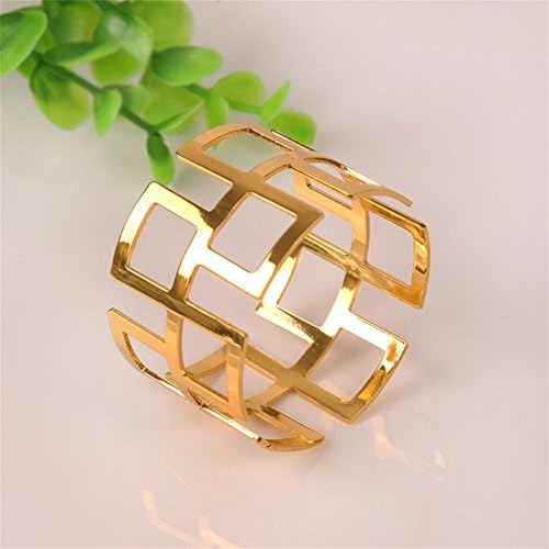 WENBIAOXUE Gold and silver napkin ring hollow scarf round mouth cloth ring , 1 , gold