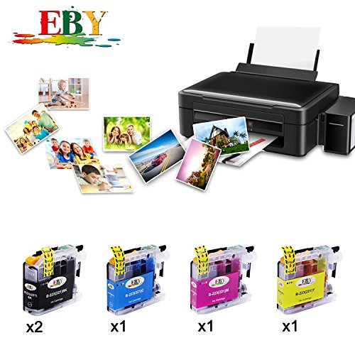 EBY Compatible Brother LC223 Cartuchos de Tinta Alta Capacidad Compatible para Brother DCP-J562DW DCP-J4120DW MFC-J480DW MFC-J4420DW MFC-J5320DW 2 Negro  1 Cyan  1 Magenta  1 Amarillo 