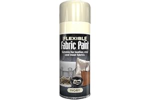 SCHNAZZ 2x Flexible Fabric Ivory Spray Paint 200ml, Fast Drying Spray, Suitable for most fabrics, Leather Vinyl Textile and Clothes