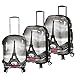Produktbild 3- Teiliges Trolleyset/Hardschalen Reise Koffer, 360° Drehbare 4 Doppelrollen, ansprechenden Optik Design, Leicht & Stabil - 3tlg Koffer Set Paris