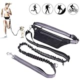 joggingleine für 2 hunde ★HUNDELEINE FÜR MITTLERE UND GROßE HUNDE - Wenn Sie einen großen Hund haben, benötigen Sie eine Leine, die Stöße absorbiert und die Kontrolle über den Zug ermöglicht. Diese Hundeleine mit Freisprecheinrichtung ist mit einem robusten, aber dennoch flexiblen Bungee und Edelstahlclips ausgestattet und eignet sich perfekt für Sie!