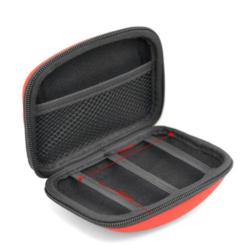 iProtect Nylon Schutzhülle für externe Festplatten 2,5 Zoll HDD Hard Case Tasche rot - 7