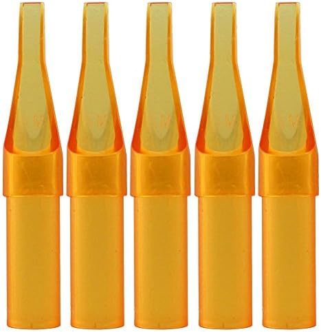 ITATOO TATTOO 100pcs 5 Mag Healthy Sterilized Yellow Plastic Disposable Flat Mag Tattoo Tips for Tattoo Needles 5mg 5rm 5m2 5rm2 (5FT)