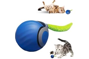 Mzzsveuy Speedy Tail Cat Toy, Interactive Cat Ball Toy, Smart Interactive Pet Toy Ball, Rechargeable Smart Interactive Pet Toy Ball (Blue)