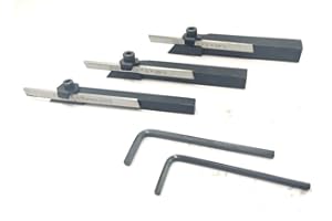 AD INTERNATIONAL Juego de 3 soportes para herramientas de corte de mini torno de 6,8 y 10 mm con cuchillas HSS