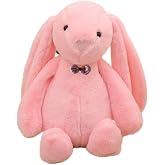 Uyku Arkadaşım PAPYONLU Uzun Kulak Bunny Peluş Tavşan 65 cm (Pembe)