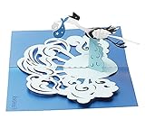 Glückwunsch-Karte zur Geburt mit extra Seite für Grüße, einzige 3-seitige Klapp-Karte für Junge, liebevolle 3D Pop-Up Geburtskarte mit Storch und Baby Glückwunsch-Karte zur Geburt mit extra Seite für Grüße, einzige 3-seitige Klapp-Karte für Junge, liebevolle 3D Pop-Up Geburtskarte mit Storch und Baby