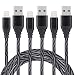 Produktbild SURWELL Lightning auf USB Kabel [3-Pack]*2m iphone Ladekabel Nylon für iPhone 7 Plus 6 Plus 6S SE Plus 5S 5C 5, iPad Air 2, Mini 3, iPod 5 und iPod Nano 7 (Kohl-Schwarz)