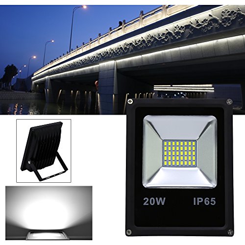 VINGO® 2X 20W LED Fluter Flutlicht Kaltweiß Außen Strahler SMD IP65 Gartenstrahler - 5