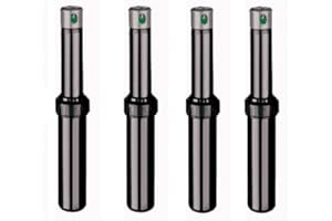 Opengardenweb 4 x Aspersor de turbina Pop-Up 3/4" Super-Pro K-Rain con juego de boquillas de repuesto de regalo | con control de flujo | Cubierta de goma | Patente revolucionaria anti-atascos