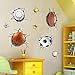 Produktbild 3D Basketball Fußball Fußball Tennis Design Selbstklebende Abnehmbare Pause Durch Die Wand Vinyl Wand Aufkleber Wandbilder Decals