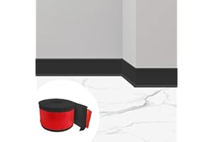 BUERPINKING Plinthe souple autocollante de 5 m, en PVC autocollant, largeur 10 cm, rail de transition, plinthes de sol, planche de skirting flexible, pour cuisine, salle de bain et salon (noir)