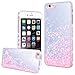 Produktbild WE LOVE CASE iPhone 6 6s Hülle Glitzern Transparent Flüssig Quicksand Diamant Liquid Liebe Sterne iPhone 6 6s Hülle Hardcase und Silikon Weich CaseRosa Handyhülle Tasche für Mädchen Elegant Backcover Harte Case Handycover Stoßfest Bumper Ultra Dünn Schale Schlank Schutzhülle Fall Protective Anti-Kratz für Apple iPhone 6 / 6s 4,7