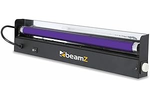 BeamZ Luz Negra UV 45cm T8 - Barra blacklight con tubo fluorescente 15W y encendedor, casquillo T8, con interruptor, 230V, lista para usar, ideal para fiestas, bares, decoración y eventos