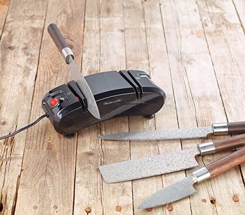 Rosenstein & Söhne Elektrischer Keramik-Messerschärfer mit Grob- & Feinschliff, 180 Watt - 5