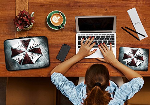 PEDEA Design Schutzhülle Notebook Tasche bis 17,3 Zoll (43,9cm) mit Mauspad und schnurloser Maus, Umbrella - 7