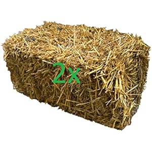 2 Strohballen bestes Weizenstroh ca. 24kg ganze Ballen