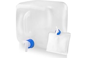 TSLBW 10L Contenitore per l'acqua Pieghevole con Rubinetto Pieghevole Portatore d'Acqua Grande capacità Contenitore Pieghevole per Acqua Portatile LDPE Quadrato Morbido Tanica Acqua Campeggio con Manico