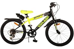 Kubbinga Bicicletta Sportiva Gialla 20" a Sfera con Cambio a 7 velocità, Pollici Unisex Bambino
