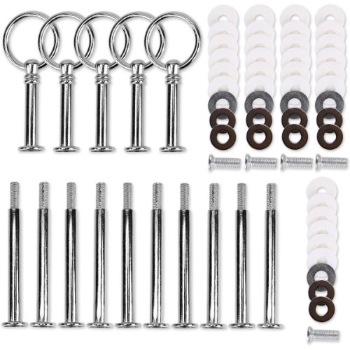 5 Set silberfarbe rund Motive mini Metallstange Mittellochausstech 2 bis 3 Etage Etagere für Hochzeitstorte Tortenständer Tortenhalter Torten - 5