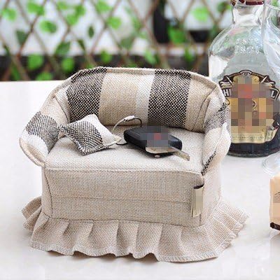 Fabric Fresh Pastoral Paper Towel Box Tissue Cover Car Pumping Paper Tray Lace Towel Pumping European-Style Creative Papers Pumping Box Beige Plaid