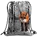 Produktbild Violetpos Mode Brauch Unisex Turnbeutel Rucksack Sportbeutel Gym Bag Riesiger Fuchs Schneebedeckter Wald Schnee Wildes Tier