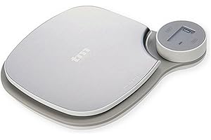 TM Electron TMPBS040 báscula de cocina sin pilas, acero inoxidable, 4 sensores de alta precisión, función tara, pantalla grande, 4 tipos de medidas, Max. 5kg