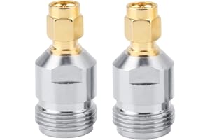 WALFRONT 2 Pcs N Hembra a SMA Conector RF Macho, Adaptador Coaxial Test Converter 0-6GHz Frecuencia 50Ω Impedancia