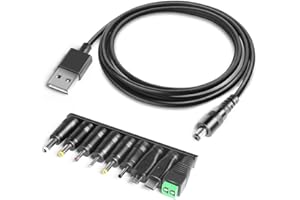 HKY Universal USB Kabel, Netzteil USB-A Stecker auf DC-Hohlstecker, Transfer Konvertor Kabel USB Stecker, DC Stromkabel Netzkabel für Mini-Lautsprecher,USB Hub,USB Fan,LED Lampe,Musicman,Razor