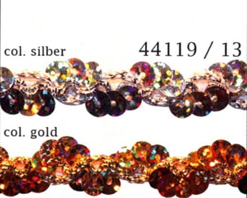 Holographic Flitterborte 25 M x 13 MM gold / gold