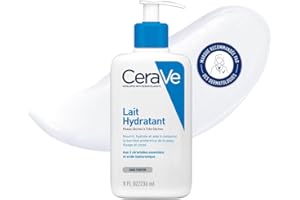 CeraVe - Lait Hydratant Corps et Visage - Peau Sèche à Très Sèche - 24H d’Hydratation en Continu - Acide Hyaluronique + 3 Céramides - Texture Légère, Non Collante - Sans Parfum, Non Comédogène