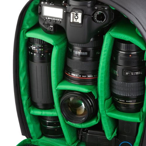 RIVACASE Spiegelreflex Rucksack – Hochwertige Kameratasche mit Zubehörfächern und hohen Tragekomfort – Schwarz - 2