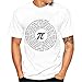 Produktbild JIANGfu 2018 Herren PI-Druck weiß T-Shirt  Men Rundhalsausschnitt Slim Fit Short Sleeves Personality Kleidung Herren atmungsaktiv T-Shirt (Weiß, 4XL)